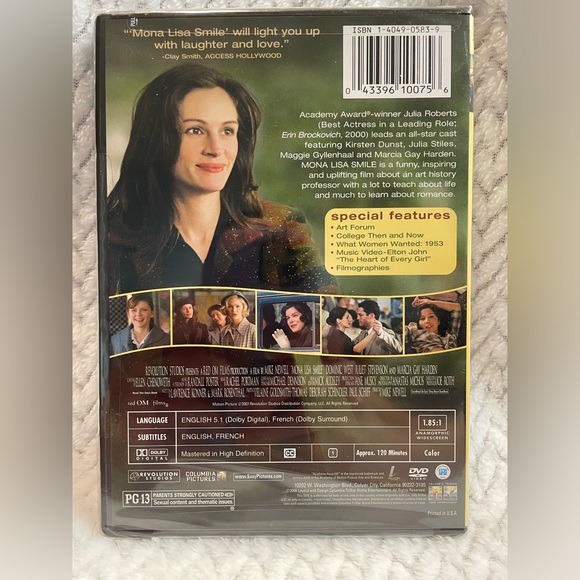Mona Lisa Smile (DVD, 2004) Julia Roberts, Kirsten Dunst, Julia Stiles!! - Picture 2 of 3
